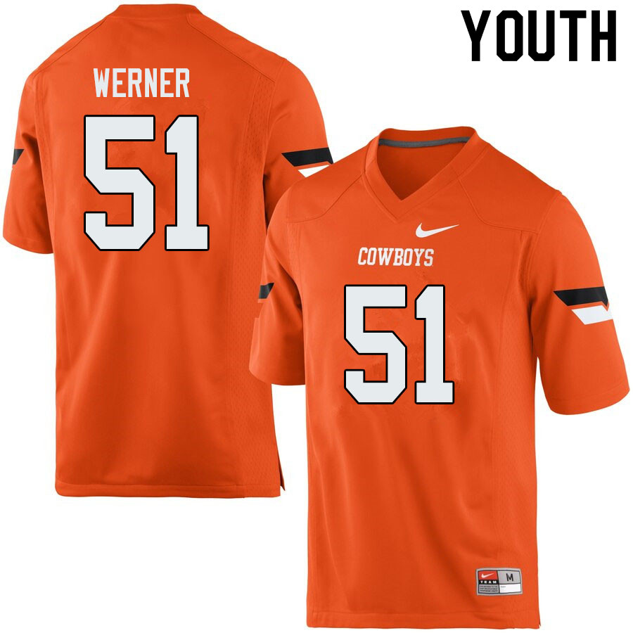 Youth #51 Matthew Werner Oklahoma State Cowboys College Football Jerseys Sale-Orange
